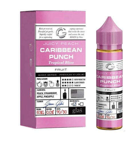Vaping Fruity Blend of Caribbean Punch by Glas Basix Series 60ml