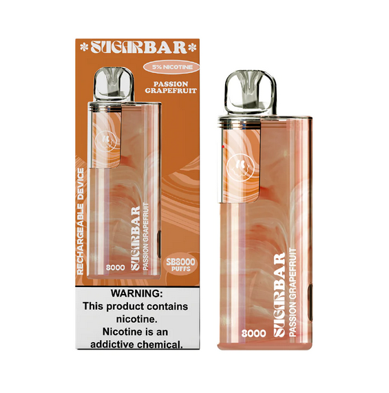Passion Grapefruit Disposable Vape (8000 Puffs) by Sugar Bar SB8000
