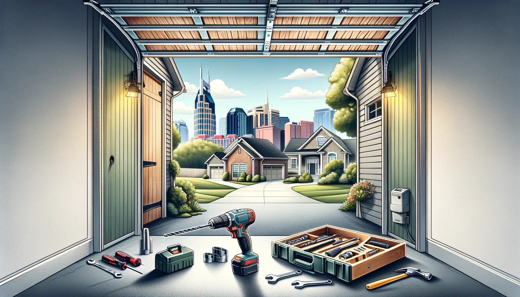 Garage door panel replacement in Nashville