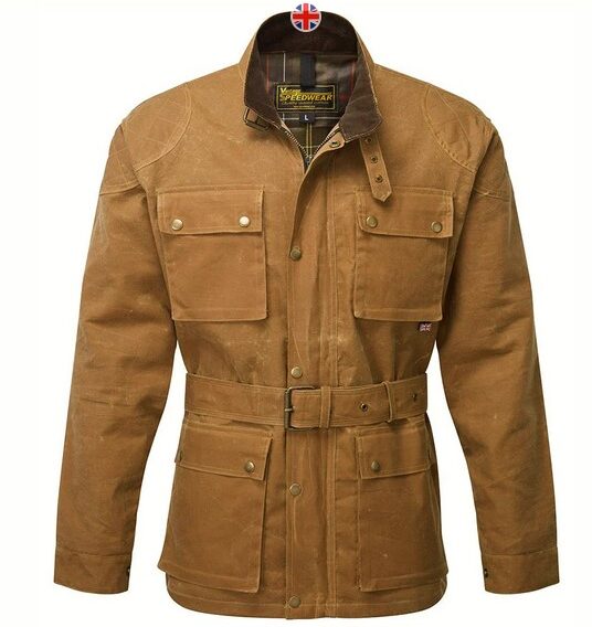TAN CLASSIC WAX COTTON MOTORCYCLE JACKET