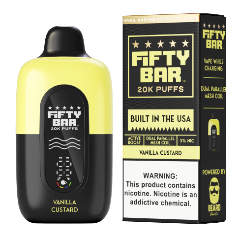 Vanilla Custard Disposable Vape (20000 Puffs) by Fifty Bar 20K